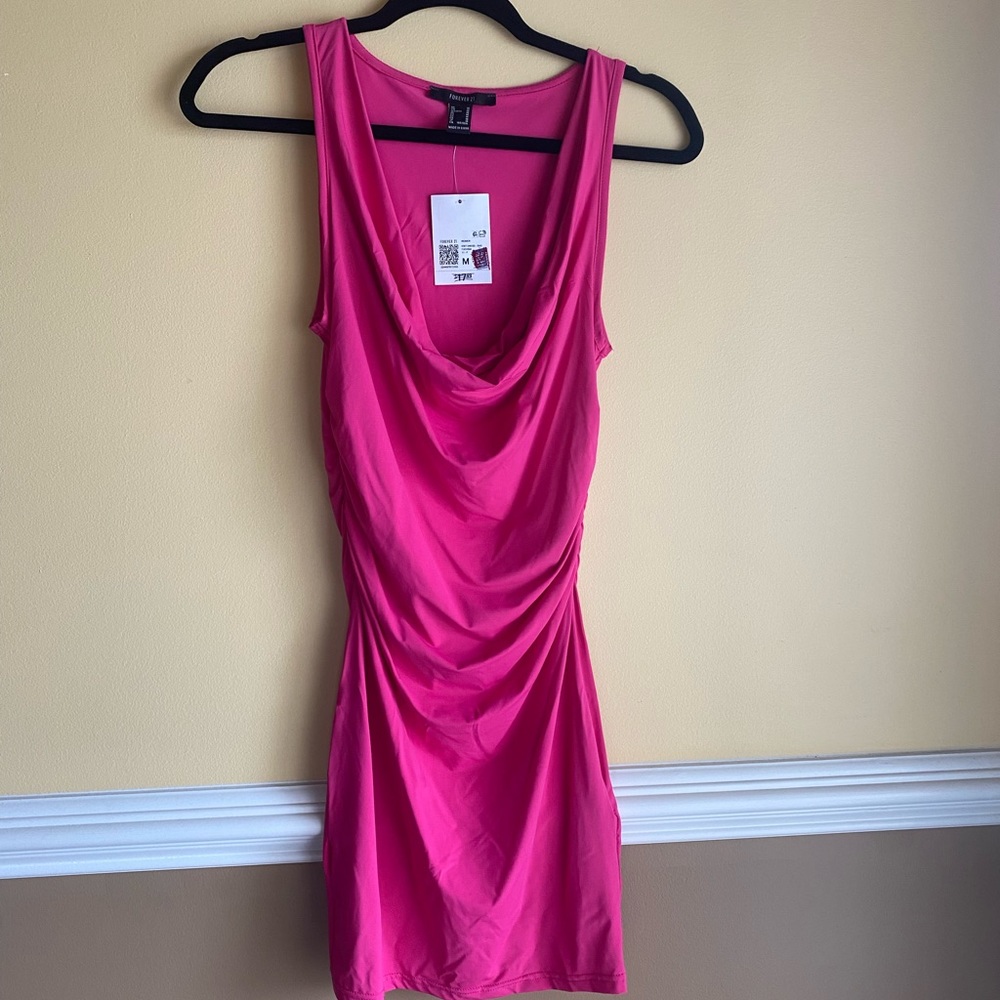 Hot pink body con dress